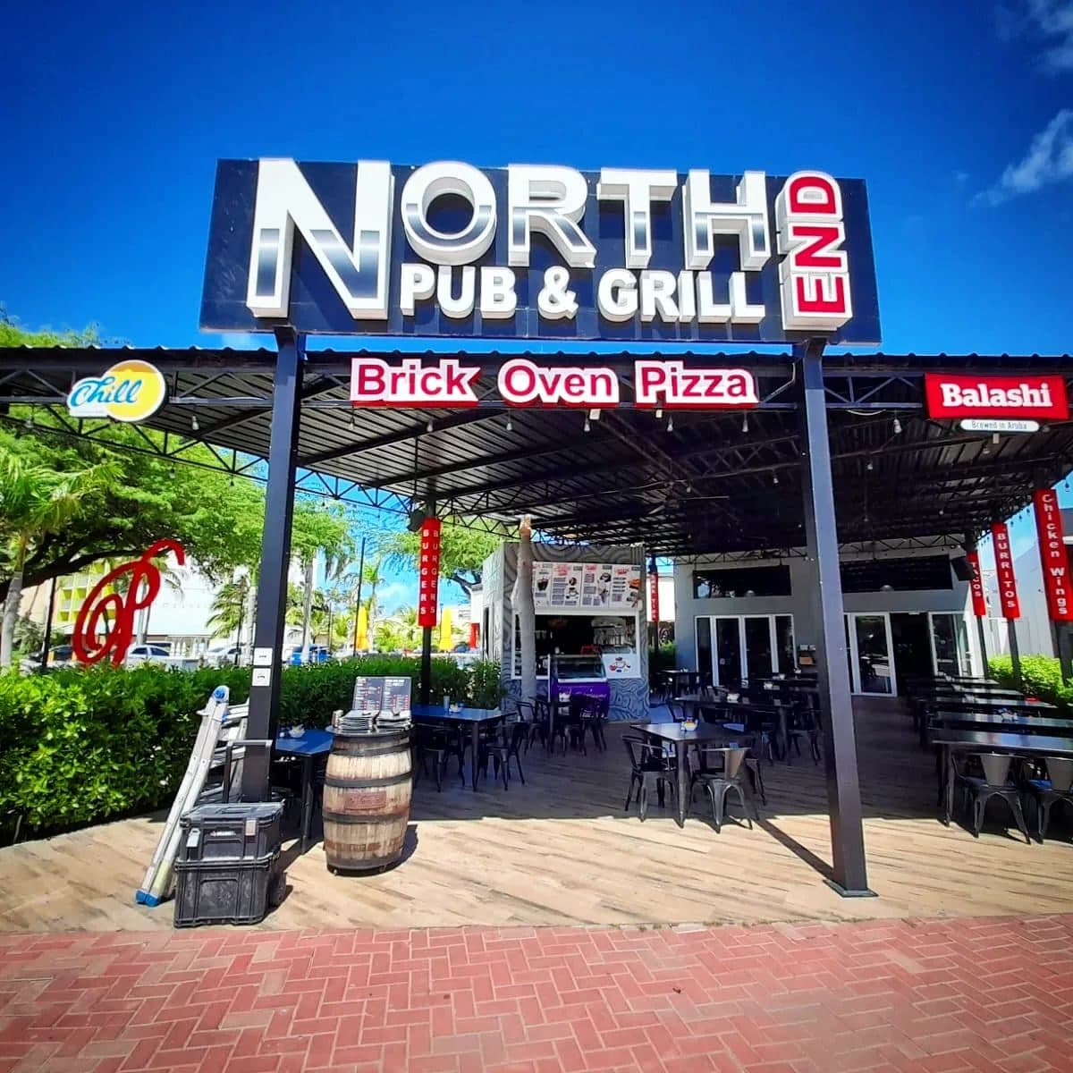 North End Pub and Grill storefront signs